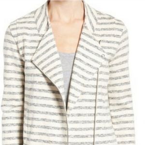 Striped Moto jacket by Caslon size L